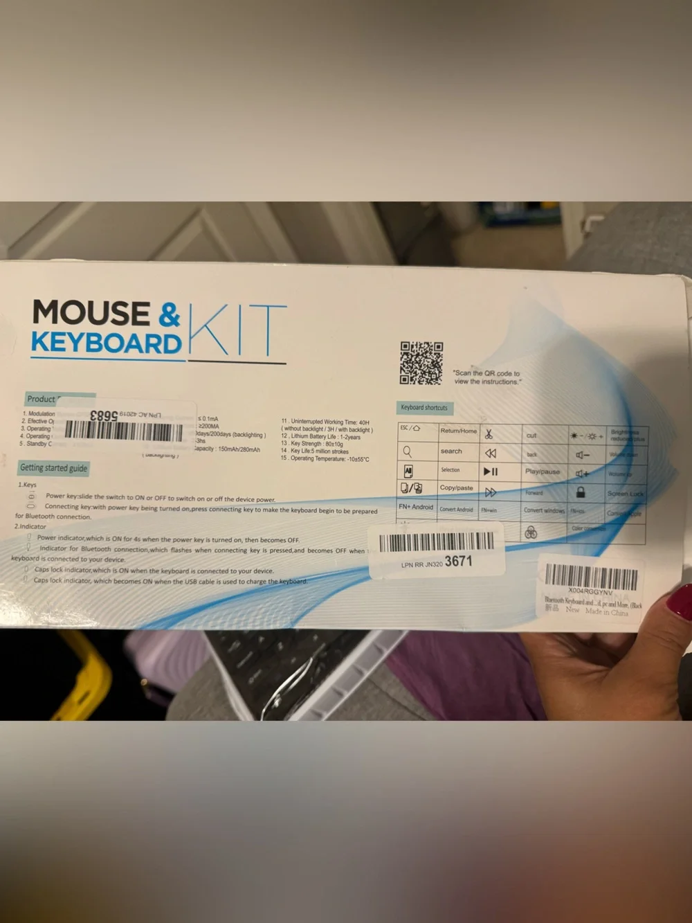 Bluetooth Wireless Keyboard & Mouse Kit – Black